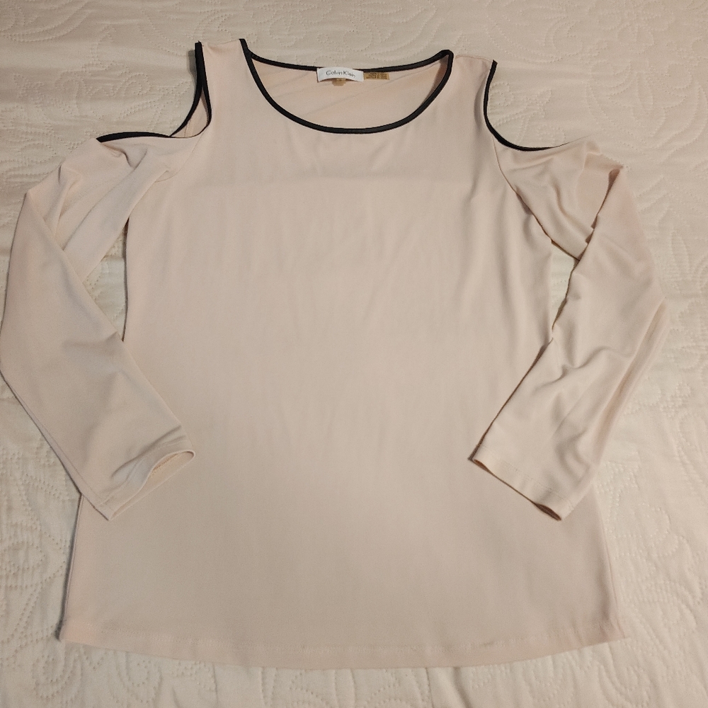 Calvin Klein Women's Blush Cold Shoulder Blouse